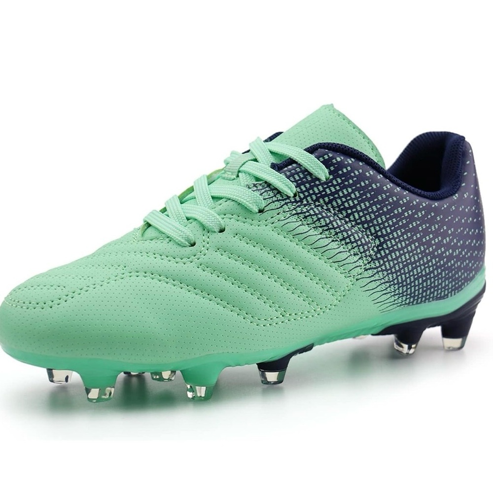Brooman Kids Soccer Cleats Green & Navy Size 5 - Picture 3 of 16